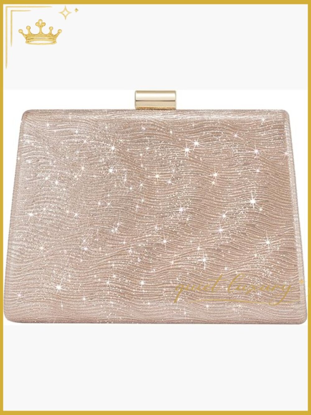 Sparkly Evening Clutch with Detachable Chain for Weddings Prom Parties
